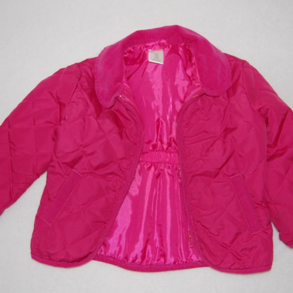Gymboree Girls Size XS (Age 3-4) Quilted Wind Jacket with Corduroy Collar - Picture 3 of 6